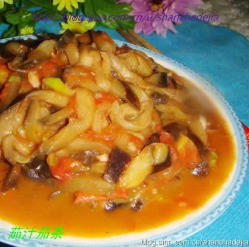 茄汁茄条的做法(素菜-茄子的另一种减肥又下饭的吃法)