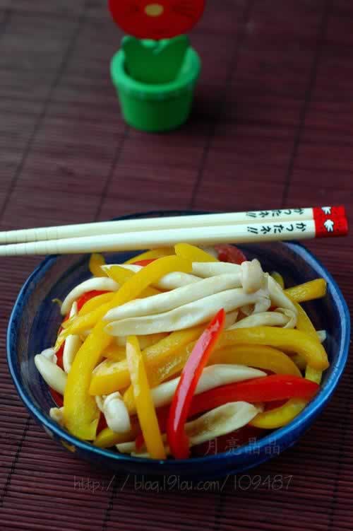 彩椒海鲜菇的做法(素菜)