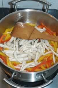 彩椒海鲜菇的做法(素菜)