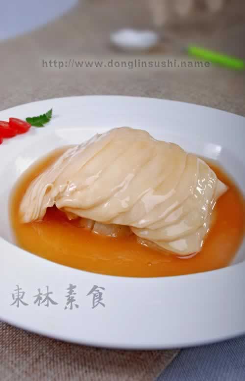 顶汤白灵菇扒娃娃菜的做法(素菜)