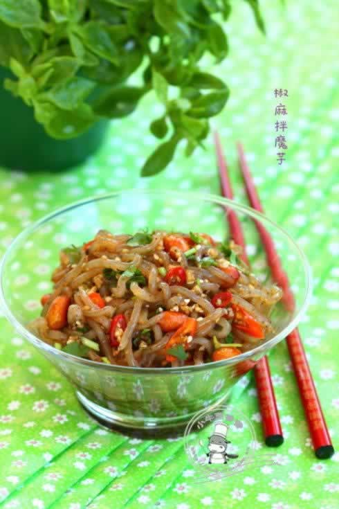 椒麻拌魔的做法(减肥食谱)