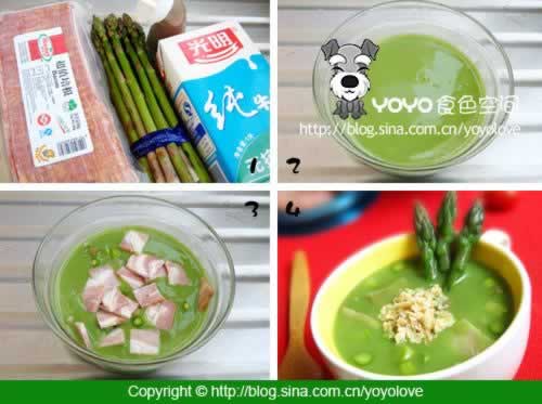 芦笋培根汤的做法(减肥食谱)