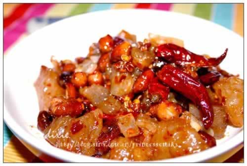 宫爆牛筋的做法(川菜、重庆江湖菜)