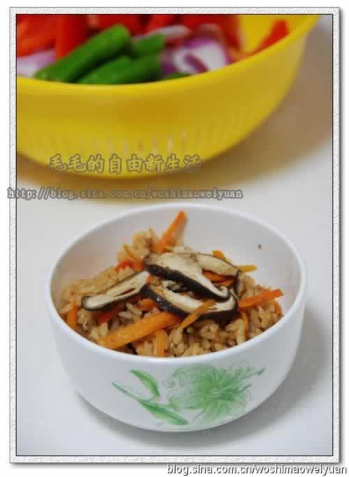 电饭煲香菇胡萝卜肉臊饭的做法(电饭煲菜谱)