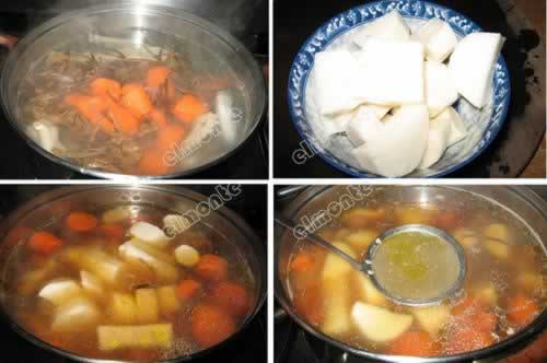 淮山茶树菇鸡汤的做法(荤菜)