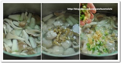 冬瓜蘑菇鱼丸汤的做法(荤菜-纯手工制作湖北鱼丸)