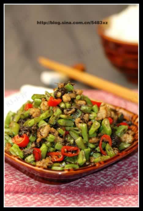 榄菜肉沫四季豆的做法(荤素搭配-适合带饭的便当菜)