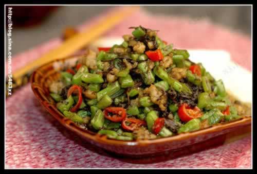 榄菜肉沫四季豆的做法(荤素搭配-适合带饭的便当菜)