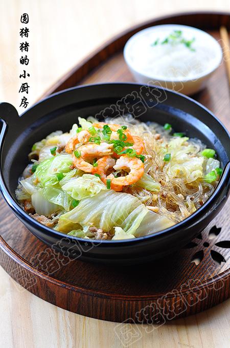 白菜肉末粉丝煲的做法(荤素搭配)