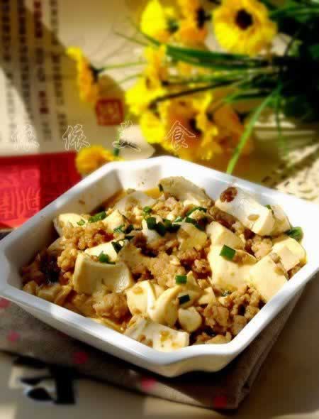肉末豆腐的做法(荤素搭配-价廉物美营养菜)