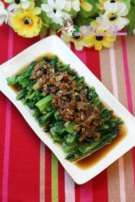 豆豉鲮鱼油麦菜的做法(素菜)