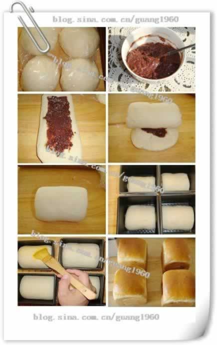 玫瑰豆沙吐司的做法(早餐菜谱)