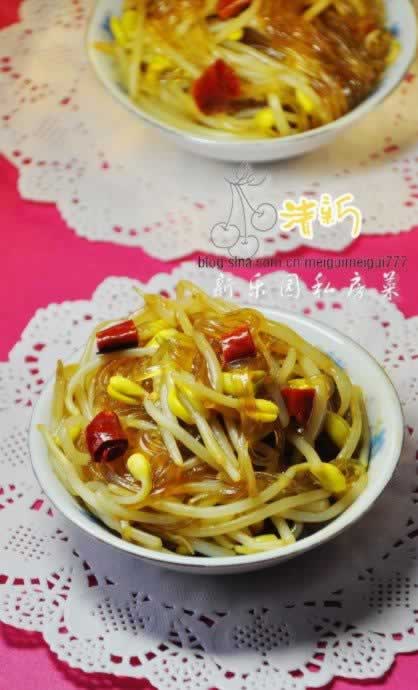 黄豆芽炒粉条的做法(素菜)