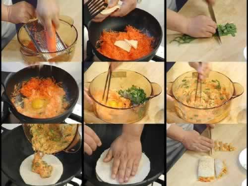 韭菜鲜虾饼和海味大肉丸的做法(早餐菜谱)