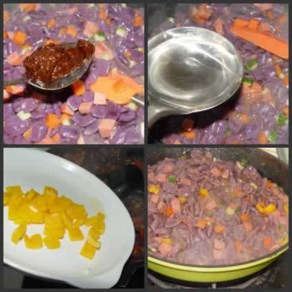 香炒紫薯面片的做法(早餐菜谱)