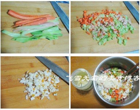 火腿沙拉面包vs肉松沙拉面包做法(营养早餐菜谱)