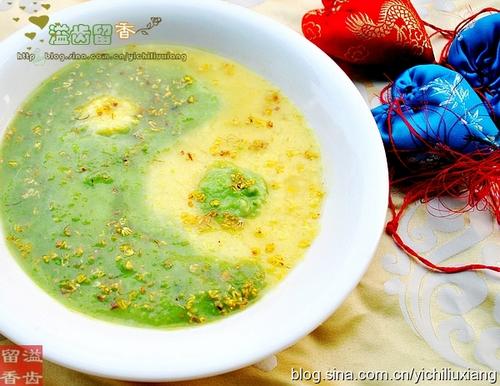 桂花太极双色泥的做法(营养细腻桂花奶香)