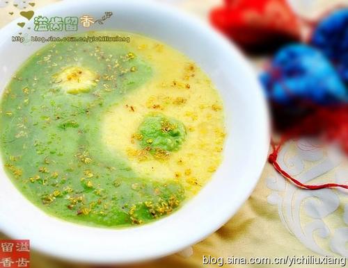 桂花太极双色泥的做法(营养细腻桂花奶香)