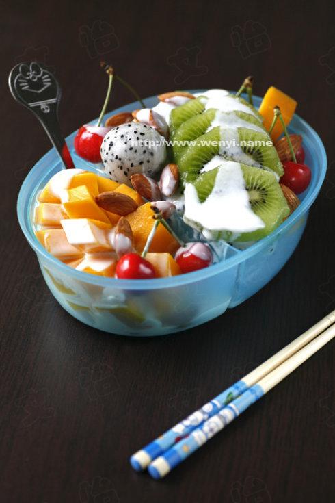 杂果大杏仁酸奶沙拉的做法(芒果怎么切)