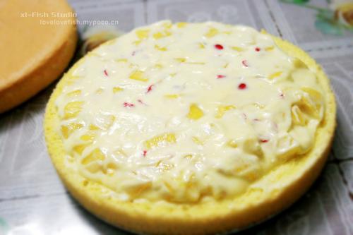 香芒樱桃酱心蛋糕的做法(甜品)