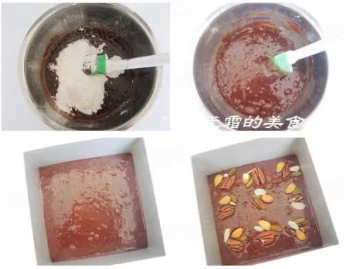 坚果布朗尼的做法(早餐菜谱-一道介于饼干和蛋糕之间的小点心)