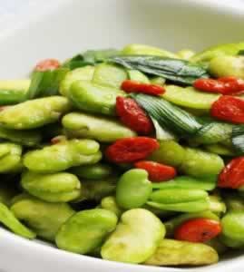 蚕豆炒枸杞的做法图解 蚕豆炒枸杞怎么做的做法