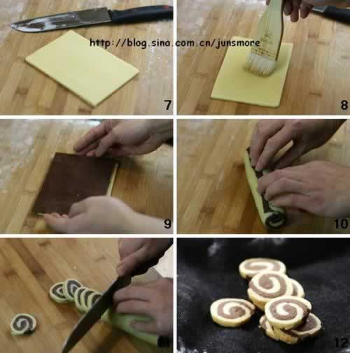 风车、牛眼、蝴蝶、双色酥的做法(自制零食-手工饼干基本整形法)