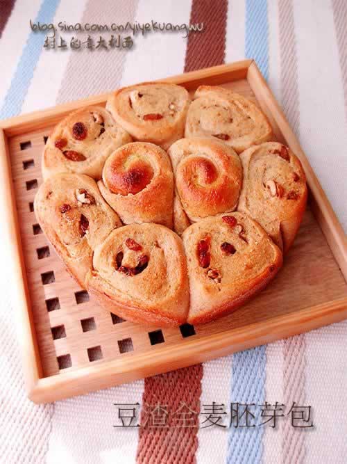 豆渣全麦胚芽包的做法(早餐菜谱-全能高纤面包)