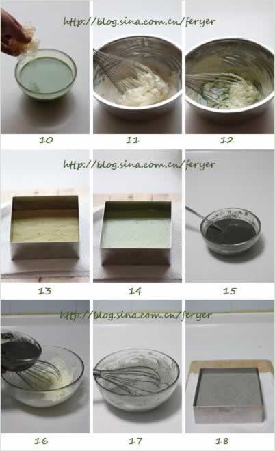 黑芝麻抹茶慕斯蛋糕的做法(圣诞美食)