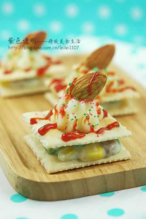 什锦沙拉饼干塔的做法(零食)