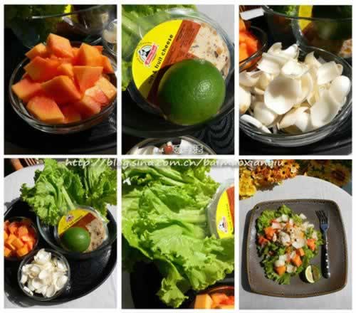 木瓜百合沙拉的做法(果香养生料理)