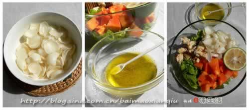 木瓜百合沙拉的做法(果香养生料理)