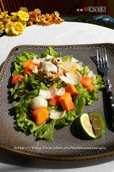 木瓜百合沙拉的做法(果香养生料理)