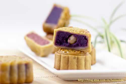 自制芋香紫薯月饼的做法(自制中秋月饼)