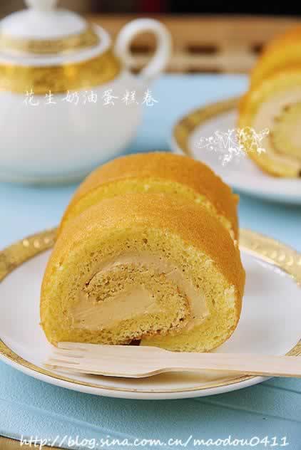 花生奶油蛋糕卷的做法(早餐菜谱)