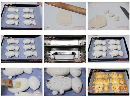 金鱼豆沙面包的做法(早餐菜谱)