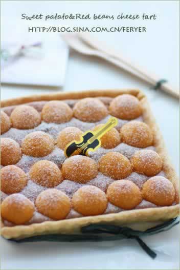 地瓜球和红豆乳酪塔的做法(早餐菜谱)