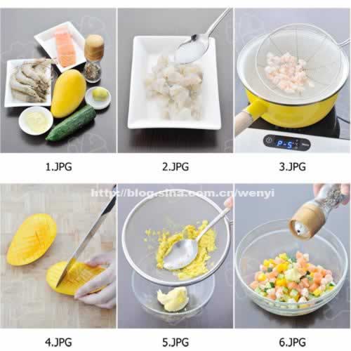 芒果鲜虾三文鱼沙拉的做法(美容菜谱)