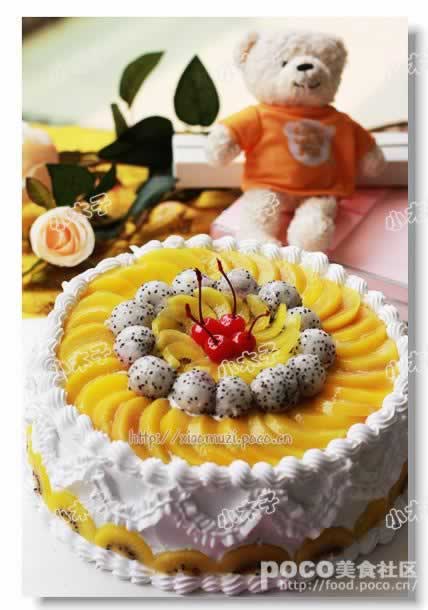 10寸橙味水果蛋糕的做法(早餐菜谱)