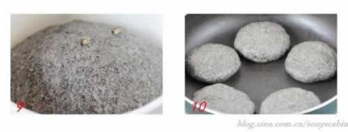 平底锅黑芝麻核桃面饼的做法(早餐菜谱)