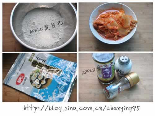 虾皮泡菜小煎饼的做法(早餐菜谱)