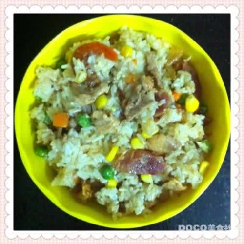 潮式五彩香炒饭的做法(早餐菜谱)