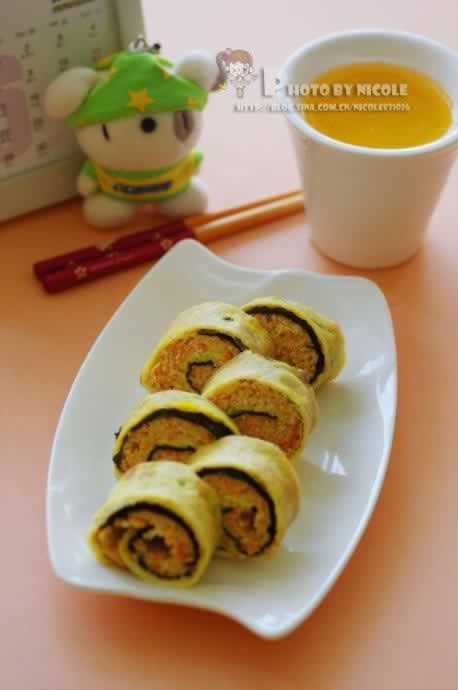 海苔鸡肉蛋卷的做法(早餐菜谱)