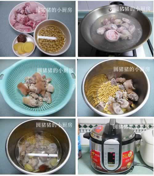 电压力锅黄豆猪手汤的做法(产妇催乳汤菜谱)