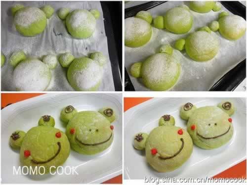 小青蛙菠菜面包的做法(早餐菜谱)