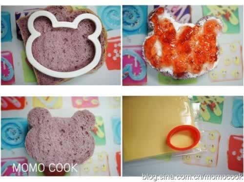 自制紫薯吐司变身可爱小熊三明治的做法(早餐菜谱)