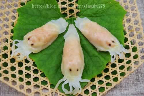 水晶鱿鱼饺的做法(广式饮茶点心)