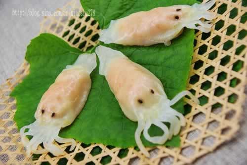 水晶鱿鱼饺的做法(广式饮茶点心)