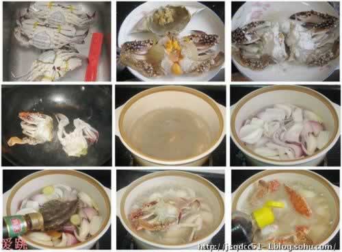 红膏蟹洋葱粉丝煲的做法