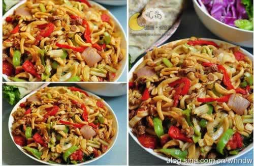 二节子炒面的做法